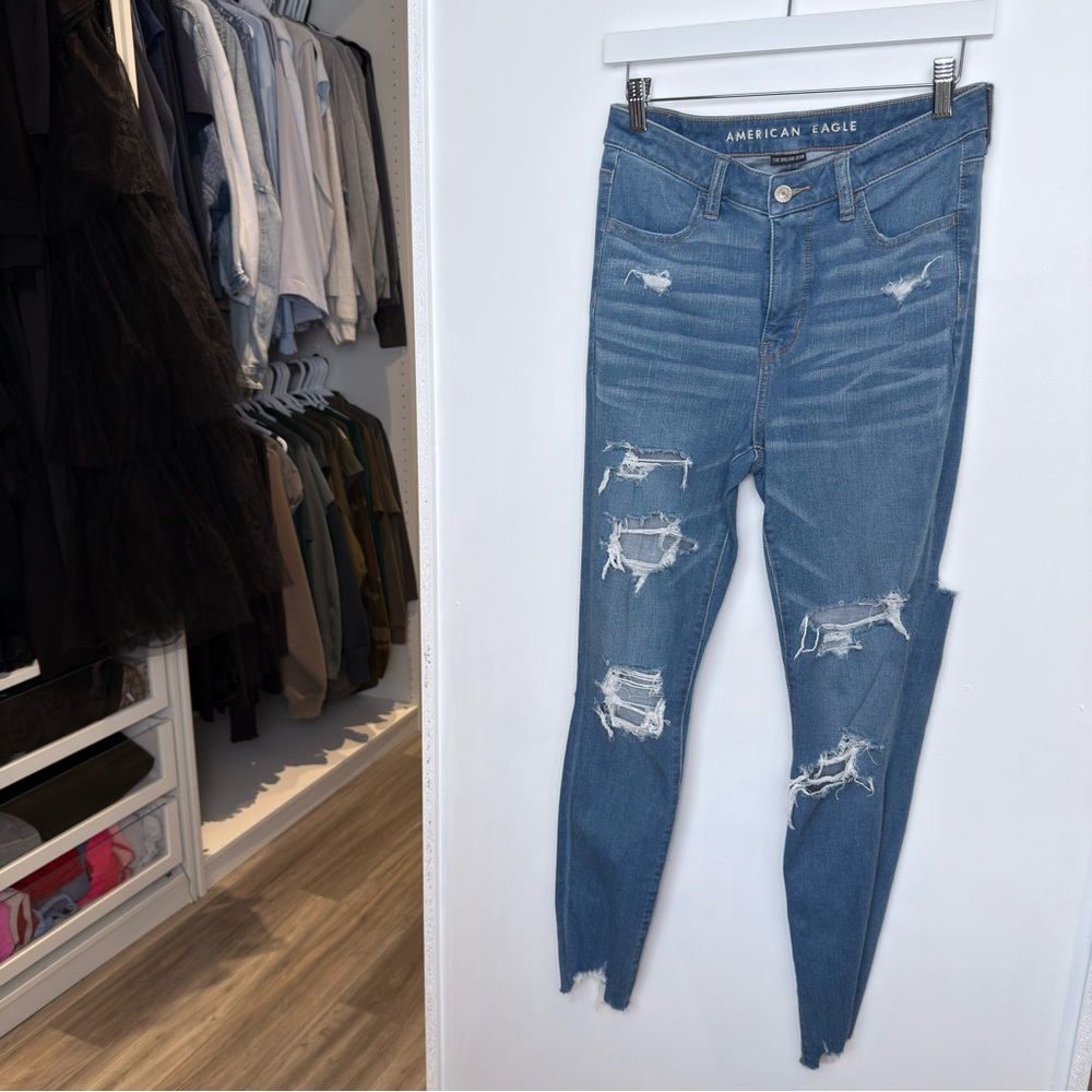 The Dream Jean Women's Ripped Blue Skinny High Waisted Jegging